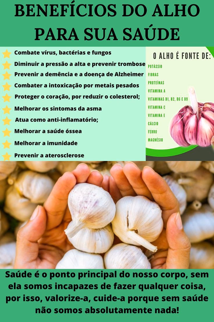 Quais são os 20 benefícios do alho?