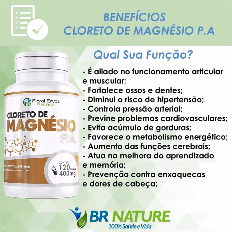 Para que serve o cloreto de magnésio puro?