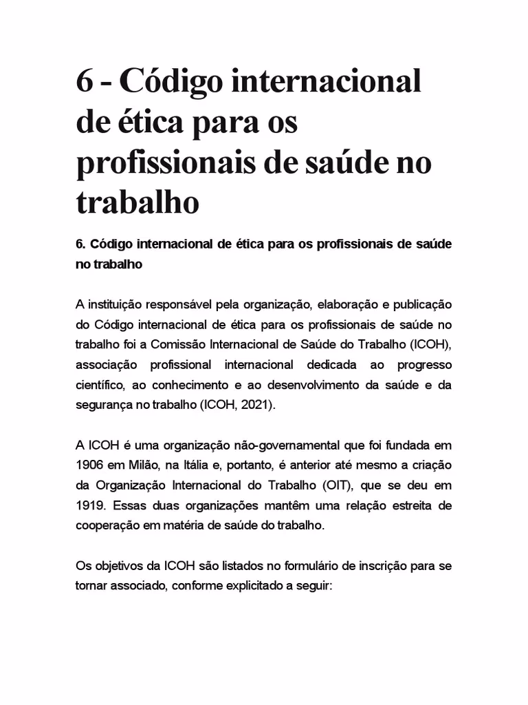 Qual é o código da deontologia?