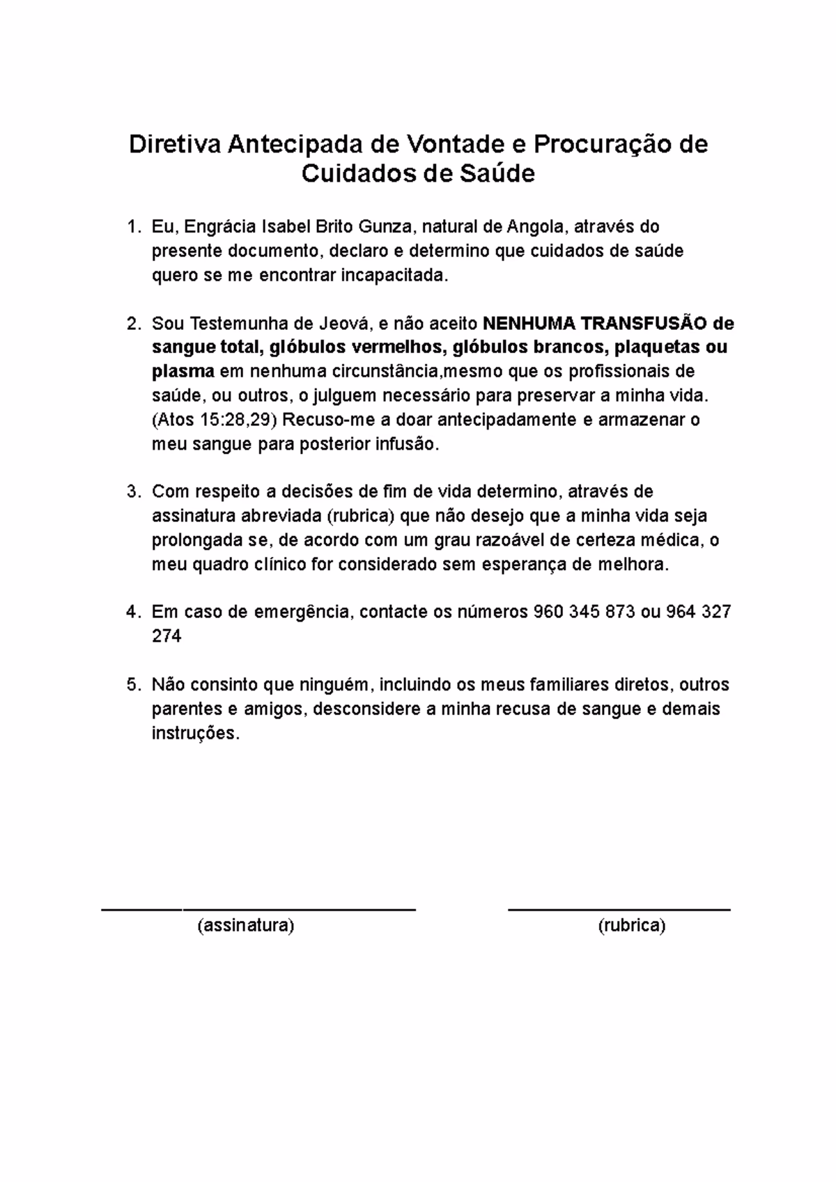 Qual é o preço de tratar de testamento vital?