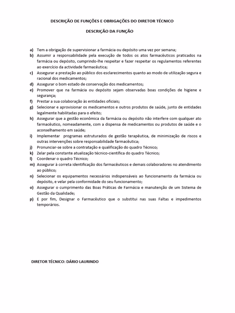 Quem pode ser diretor técnico de uma farmácia?
