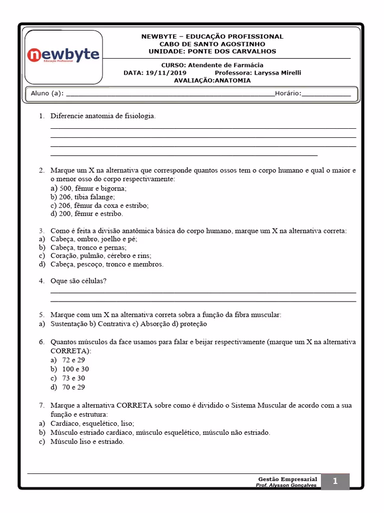 Quais são os 3 tipos de anatomia humana?