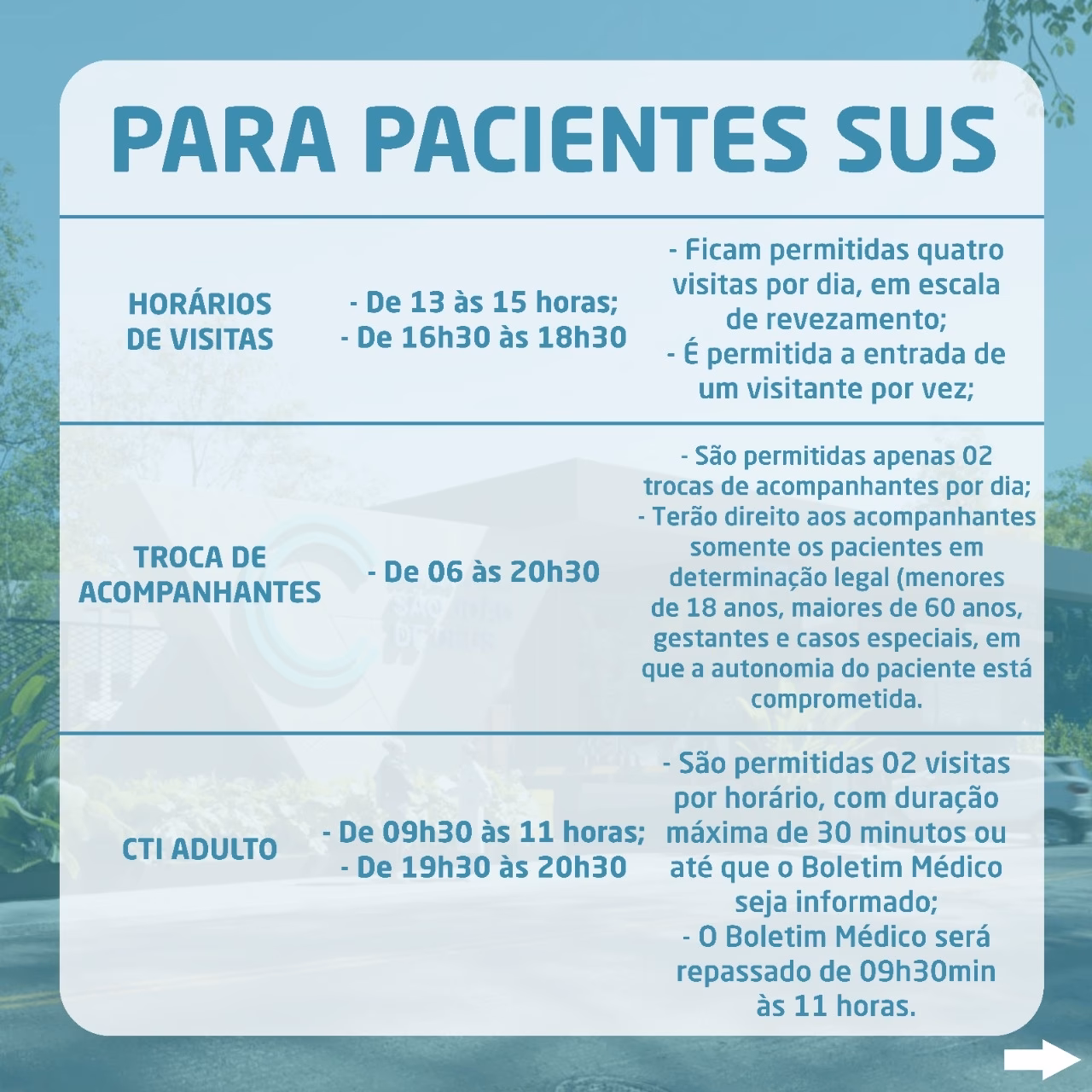 Como funcionam as visitas no Hospital de São João?